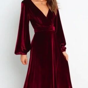 Velvet long sleeve dress